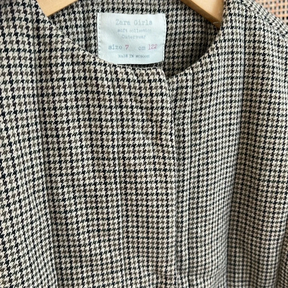 NWOT Zara Girls Multicolor Soft Collection Plaid Quilted Puffy Jacket Coat sz 7